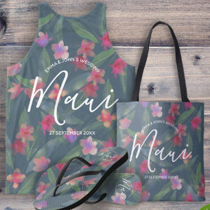 Waterverf Hibiscus Maui Wedding Kaart