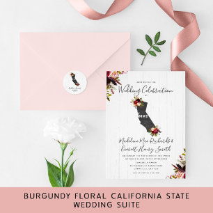 California State rustieke magnetische bruiloft uit Magnetische Uitnodiging