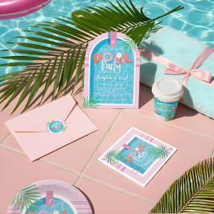 Leuke gepersonaliseerde zomer zwembad drijft verja cadeaupapier
