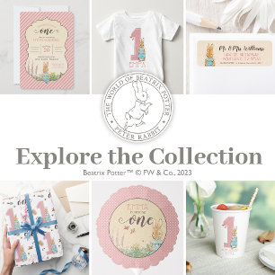 Peter Rabbit   Eerste verjaardag van Baby Girl Kaart