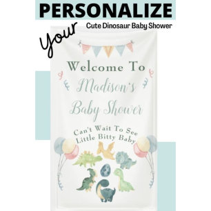 Cute Dinosaur Waterverf Baby shower Kaart