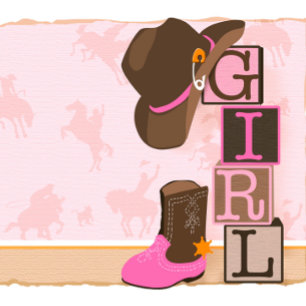 Western Cowgirl Baby shower teken Foto Afdruk