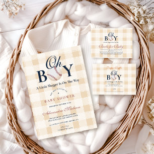  Baseball Boys Baby shower Diapper Raffle Informatiekaartje