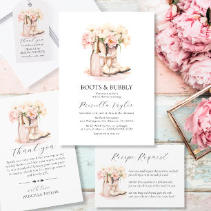 DANK U VRIJGEZELLENFEEST Roze Cowgirl Boots Bedankkaart