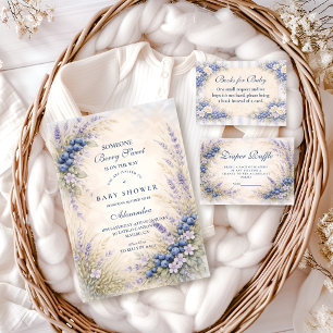 Sprookjesachtige blauwe-bessentuin baby shower servet