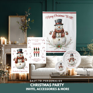 Kerstsneeuwman Vakantiefeest  Wandkleed