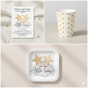 Star & Cloud - Twinkle, Twinkle, kleine tweeling Papieren Bordje
