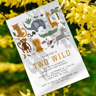 Happy Birthday Twee wilde Safari Dieren Kinder Servet