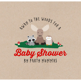 Woodland Lumberjack Meisje Jongen Baby shower Plai Kaart