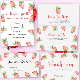 Aardbei - baby shower emoji pictionary spel