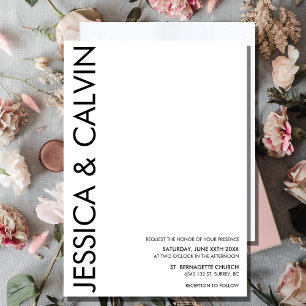 Zwart Wit Minimaal Religieus Bruiloft Uitnodiging