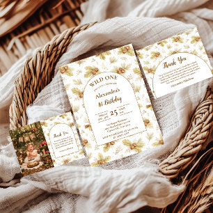 Neutrale Woodland Wild One Verjaardag Servet
