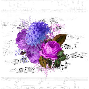 Elegant Musical Floral Wedding Couples Shower Kaart