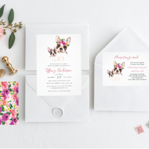 Baby shower bostonmoeder en Baby luier loterij Informatiekaartje