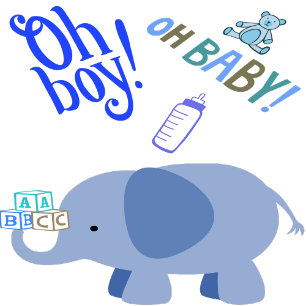 Jongen! Oh Baby! Blauw Baby shower met olifant Groot Cadeauzakje