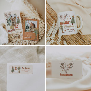 Cowboy Santa Kerst retour adreslabels Etiket