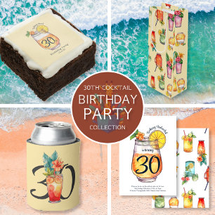 Moderne Waterverf Cocktail Verjaardagsfeestje Kaart