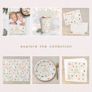 Schattigee kerstsymbolen papieren bordje