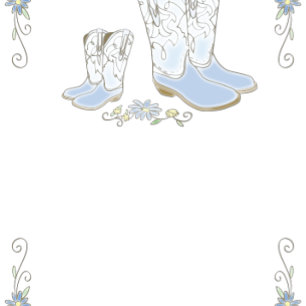 Cowboy Baby shower Land Western Blue Boy Kaart