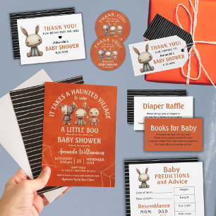 Er is een spookdorp Boo Halloween Baby shower Kaart