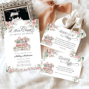 Nieuw Chapter Pink Bow Baby shower Kaart