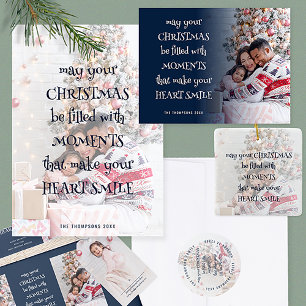 Kerst Gezegde foto Overlay Navy Artsy Tekst Feestdagenkaart