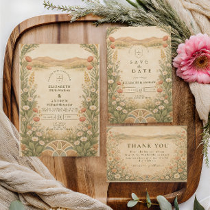Boho Woestijn Botanische Bruiloft RSVP Kaartje