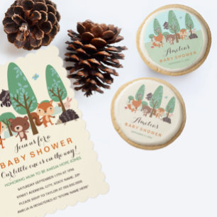 Little Woodland Friends Baby shower Uitnodiging