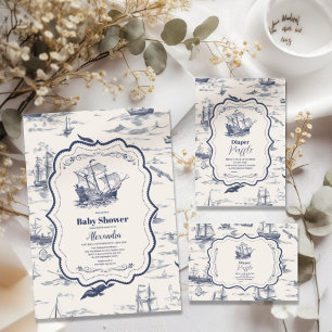 Boot Elegant Toile Nautisch Baby shower Servet