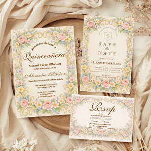 Pastel Tuin Barok Quinceañera Servet