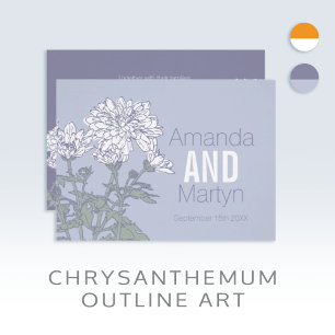 Weddenschap met chrysanthemum White flower bruilof Kaart