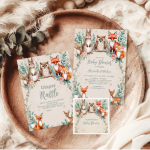 Modern Woodland Animals Forest Baby shower Servet