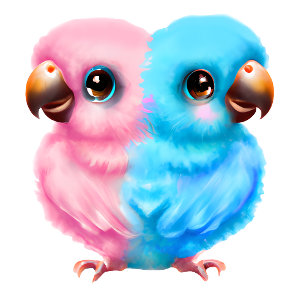 Cute Baby Parrot Gender onthulling Informatiekaartje