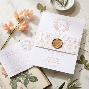 Botanische Vintage Bloemige Handgetekende Patroon Uitnodigingen Wikkel