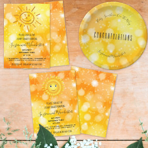 Sun Sketch Geslachtsneutrale Sjabloon Uitnodiging
