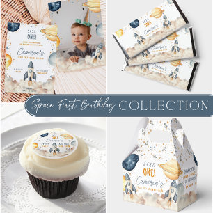 Ruimte eerste reis rond de zon verjaardagsfeestje kaart