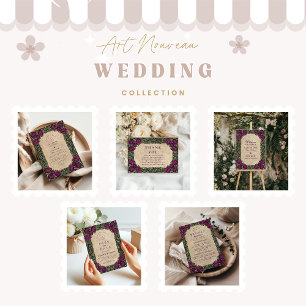 Art Nouveau Thistle Wedding Bedankkaart