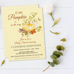 Little Pumpkin Rustic Herfst Baby shower Invitatio Briefkaart