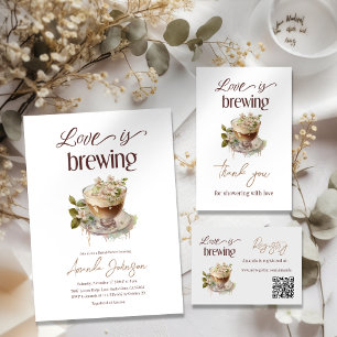 Boho Liefde Borrelt Florale Bruids Bruiloftsbrunch Bedankkaart