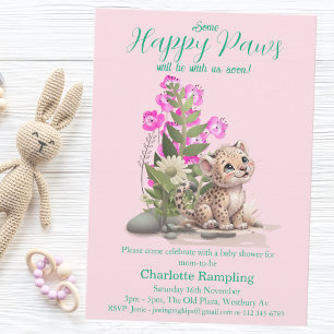Little Leopard Baby shower Paper Borden Papieren Bordje