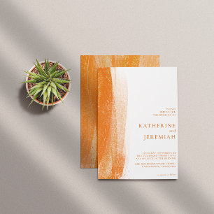 Modern Terracotta Burnt Gold Foil Boho Wedding Kaart