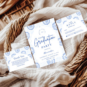 Elegant Frans Toile Afsluitingsfeest Bedankkaart