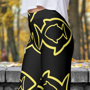 Fantastisch leuk roze en Paarse vinnen patroon Leggings