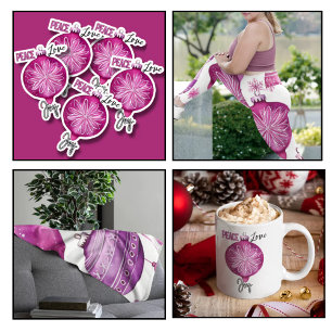 Feestelijke Roze Ornamenten Dames Kerstbrunch Kaart