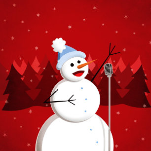 Happy Singing Snowman Kerstmis Feestdagenkaart