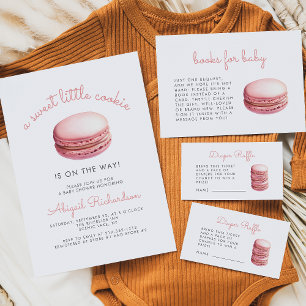 Roze Macaron Whimsicale Baby Shower Luier Raffle Informatiekaartje