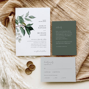 Rustic Greenery Wedding Invitation Magnet Magnetische Uitnodiging