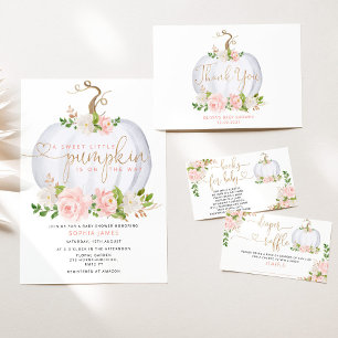 Blush floral Little pumpkin eerste verjaardag Kaart