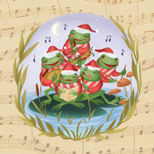 Kerstmuziek Kikkers Briefkaart