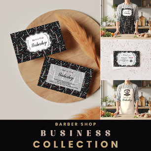 Patroon met antieke kappersgereedschappen schort